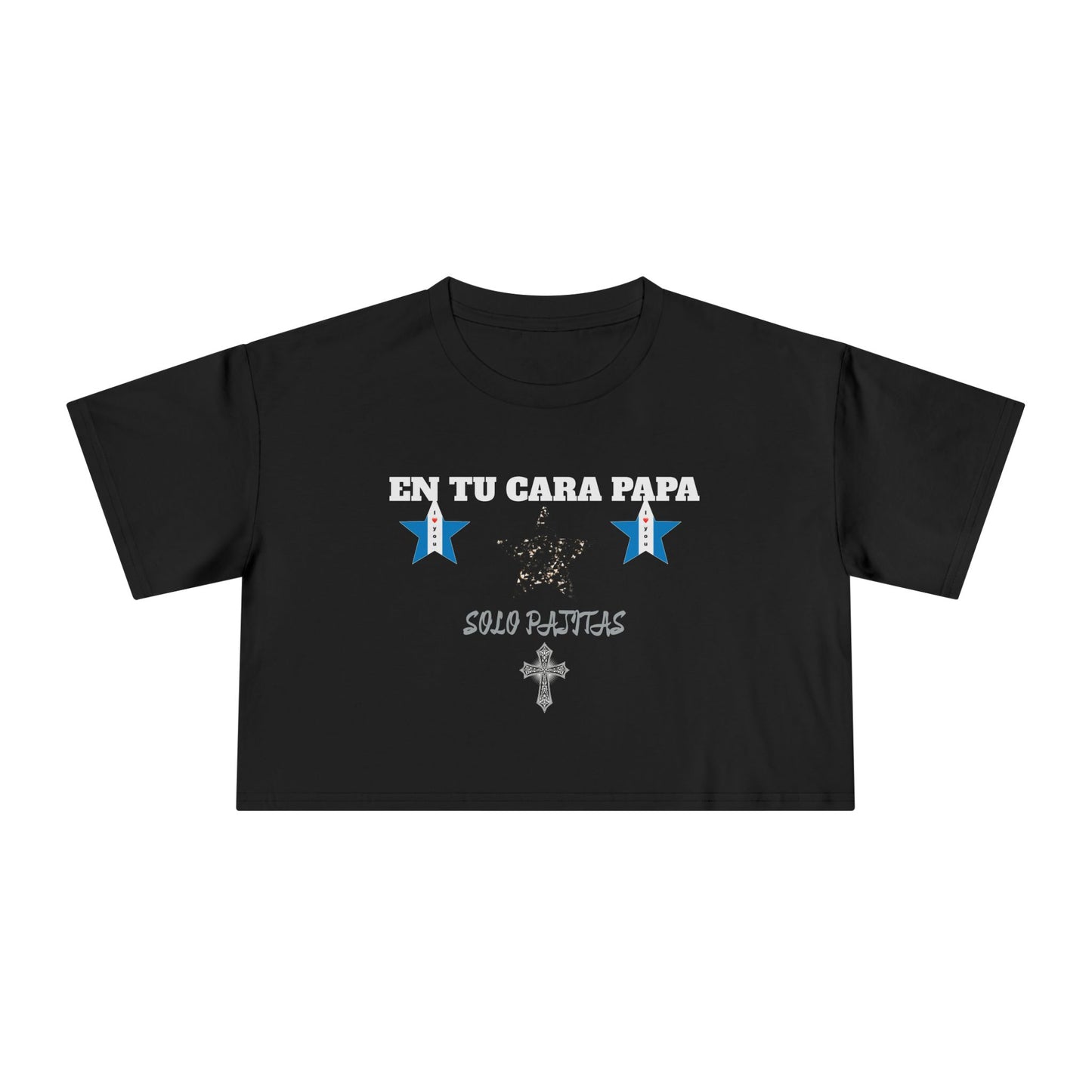 Blusa Crop Top PREMIUM “En Tu Cara, Papá” con Gráficos Frente y Espalda – Tío Chumilo