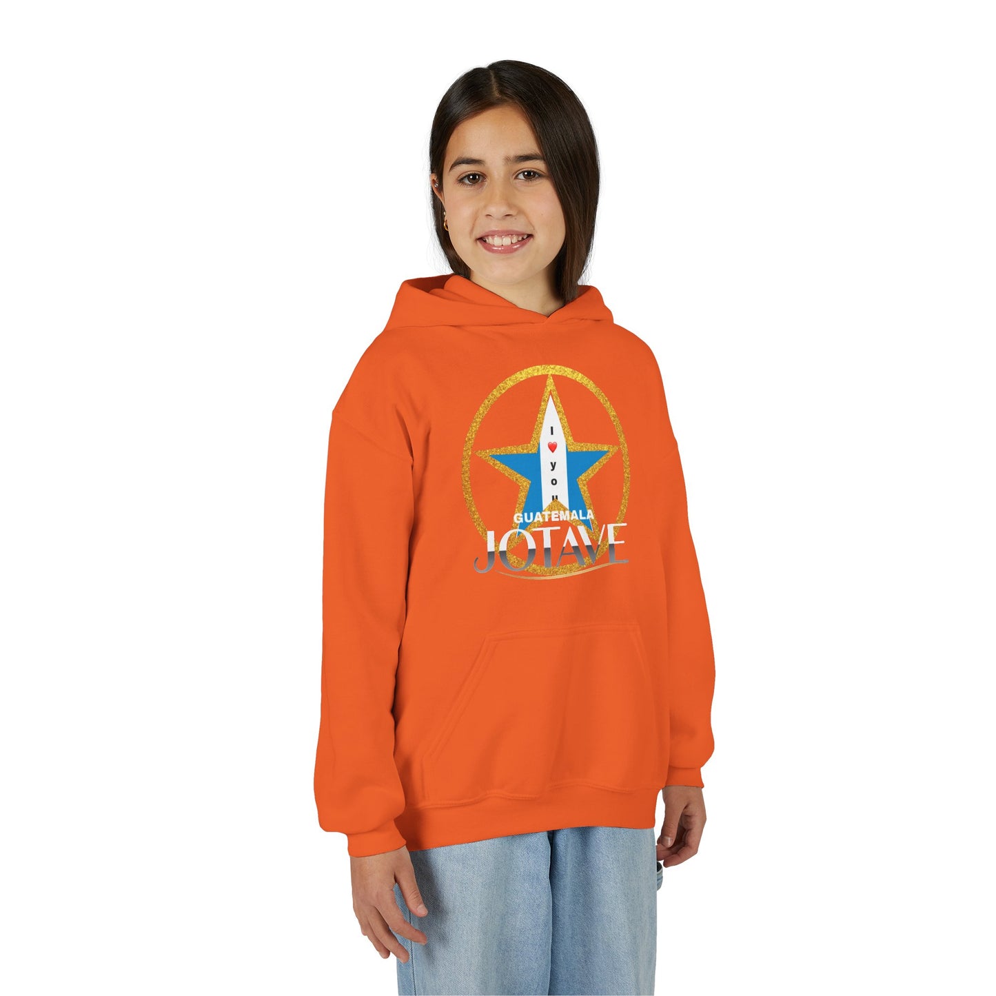 Youth Heavy Blend Hooded Sweatshirt with 'JOTAVE' Star Design | Perfect for Tweens, Gifts, Everyday Wear, Cozy, Stylish, Unique